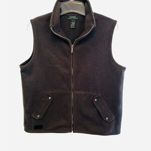 Lauren Ralph Lauren Grey Fleece Zippered Vest Size Medium